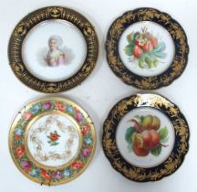 An Early XX Century Porcelain Plate, the centre with a portrait of Mme Elisabeth within a dark