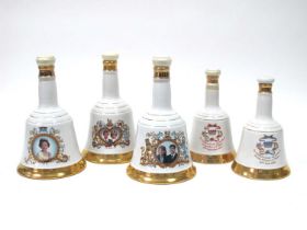 Whisky - Collection of Bell's Commemorative Bell Decanters, commemorating Royal occasions, three