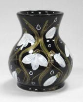 An Anita Harris Pottery Trojan Vase, decorated with the 'Snowdrop' pattern, gold signed to base,