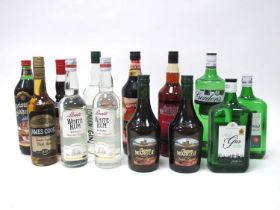 Spirits - Mixed Assortment of White Rums, Dark Rum, Creme de Cassis, Cream Liqueurs, London Dry