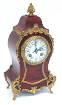 A Late XIX/Early XX Century Boulle Style Mantle Clock, of Sheraton style with ormolu mounts, the