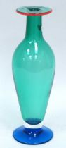 Orrefors, Sweden; A Green Glass Vase, possibly designed by Erika Lagerbielke, of baluster shape with