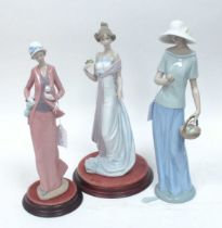 A Lladro Pottery Figurine 'Summer Infatuation', impressed No 6366, 32cm high; A Nao figurine '