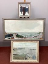 Y DAVID ALLISON (XX Century) *ARR Coastal Pier Scene, acrylic on canvas, signed and dated (19)95