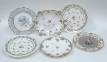 A Collection of Rockingham Porcelain, to include: a pair of plates and a dish in pattern 836 with
