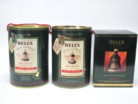Whisky - Bell's Commemorative Bell Decanters, Christmas 1989, 1991, 1992, boxed. (3)