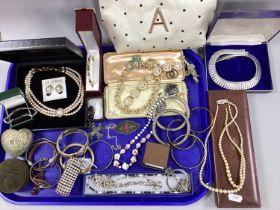 A Collection of Costume Jewellery, to include a pendant of ornate design stamped "SIAM STERLING",