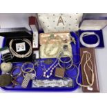 A Collection of Costume Jewellery, to include a pendant of ornate design stamped "SIAM STERLING",