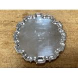 A Small Hallmarked Silver Tray, RC, Sheffield 2000, bearing Millennium markand "925", engraved "