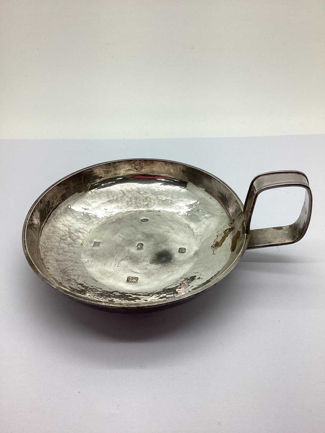 A Hallmarked Silver Chamberstick, MSA, Birmingham 1977, of plain circular form, hammered finish