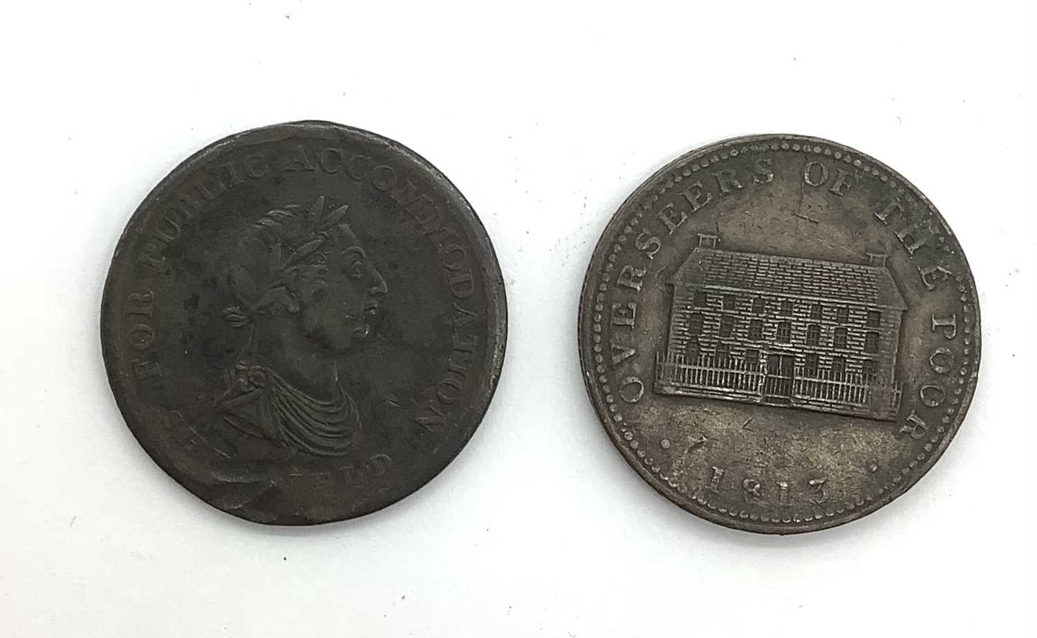 Coins - 1812 One Penny Token For Public Accommodation Sheffield; 1813 Sheffield Penny Token - Image 2 of 3