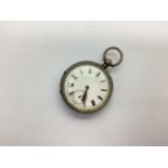 An Openface Pocket Watch, the white dial with black Roman numerals and seconds subsidiary dial,