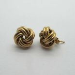 A Pair of 9ct Gold Stud Earrings, of oversized knotted design (2.3grams).