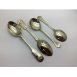 A Pair of Hallmarked Silver Fiddle and Shell Pattern Spoons, London 1891 (initialled); a pair of