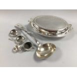 A Pair of Hallmarked Silver Salts, together with two further smaller hallmarked silver salts, a