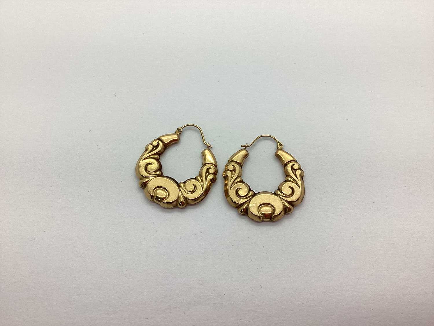 A Pair of 9ct Gold Creole Earrings (3.4grams).