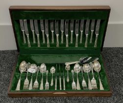 An Eight Setting Canteen of Electroplated Cutlery, including pair of cheese knives and a butter