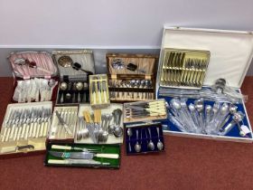 A Mixed Lot of Assorted Cutlery, including Viners Profile stainless steel canteen, cased sets of