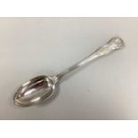 A Victorian Hallmarked Silver Kings Pattern Basting Spoon, FH, London 1897, the handle double