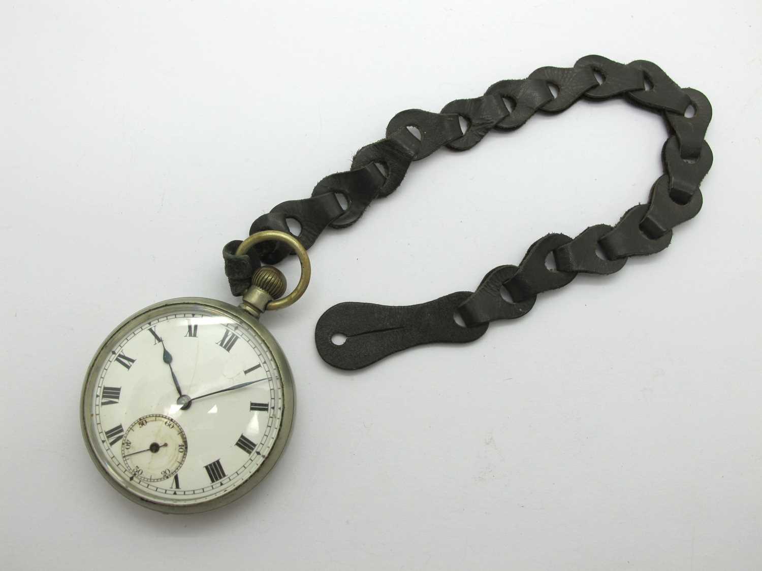 Orta; A Vintage Openface Pocket Watch, the (cracked) unsigned dial with black Roman numerals and