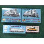 Four "HO" Gauge Boxed U.S.A Untested Outline Diesel Locomotives, comprising two Proto 2000 Class GP9