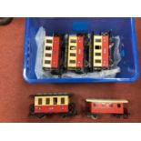 Four L.G.B 'G' Gauge Four Wheel Second Class Cream/Red Passenger Coaches, good unboxed condition, (