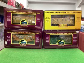 Three M.T.H 'O' Gauge/7mm Boxed USA Outline Items of Rolling Stock, comprising two caboose's, Ref