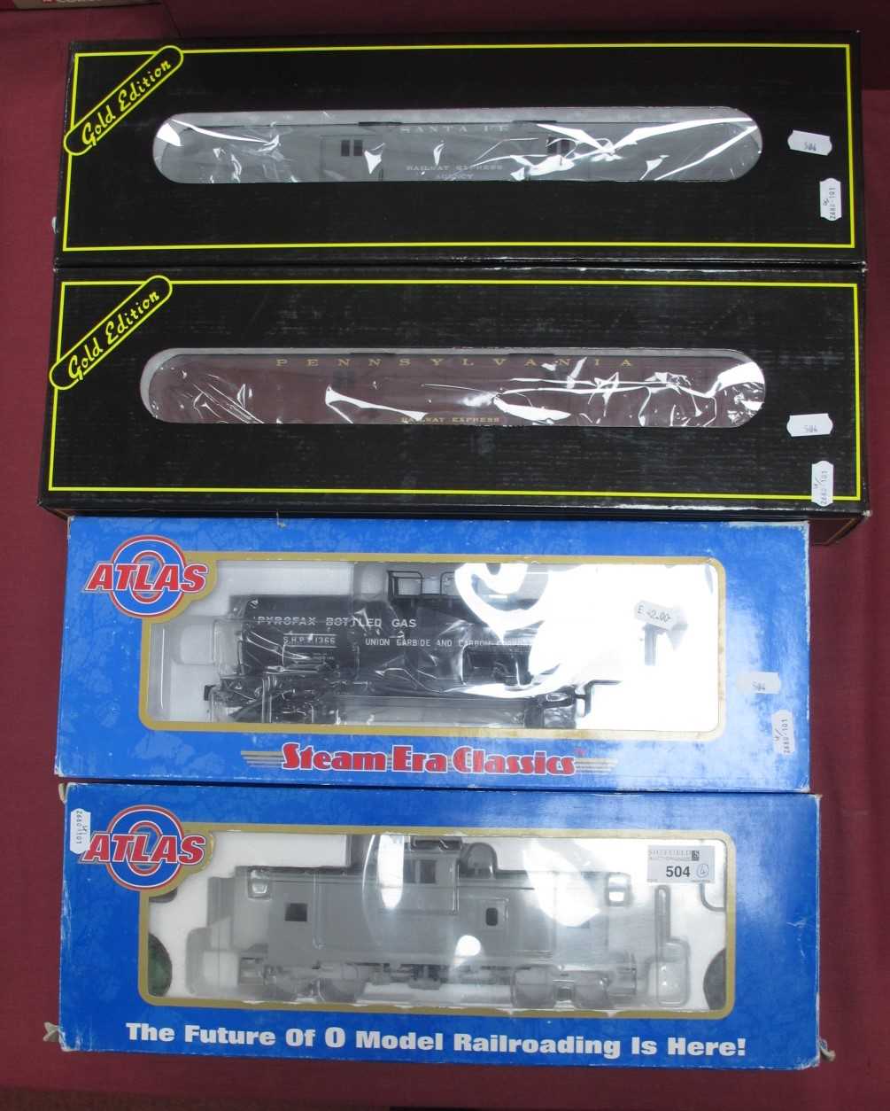 Four 'O' Gauge/7mm Boxed Items of U.S.A Outline Rolling Stock, comprising two Weaver Models