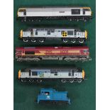 Five 'N' Gauge Unboxed Diesel Locomotives, comprising a Lima BR blue Shunter, R.No. D2790, two