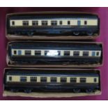 Three 'O' Gauge/7mm Original Bassett-Lowke Eight Wheel Coaches, all G.W.R, two G.W.R 3rd Side