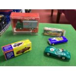 Three 1960's Plastic Vehicles, a Motorific Truck by Ideal/an Aston Martin Car, by Lucky Toys and