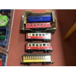 Five 'G' Gauge Bogie Coaches, unboxed, comprising two L.G.B RhB 2nd "Chur-Pontresina" and Newqida (