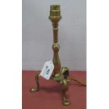 A Brass Pullman Rail Coach Table Lamp, (no shade).