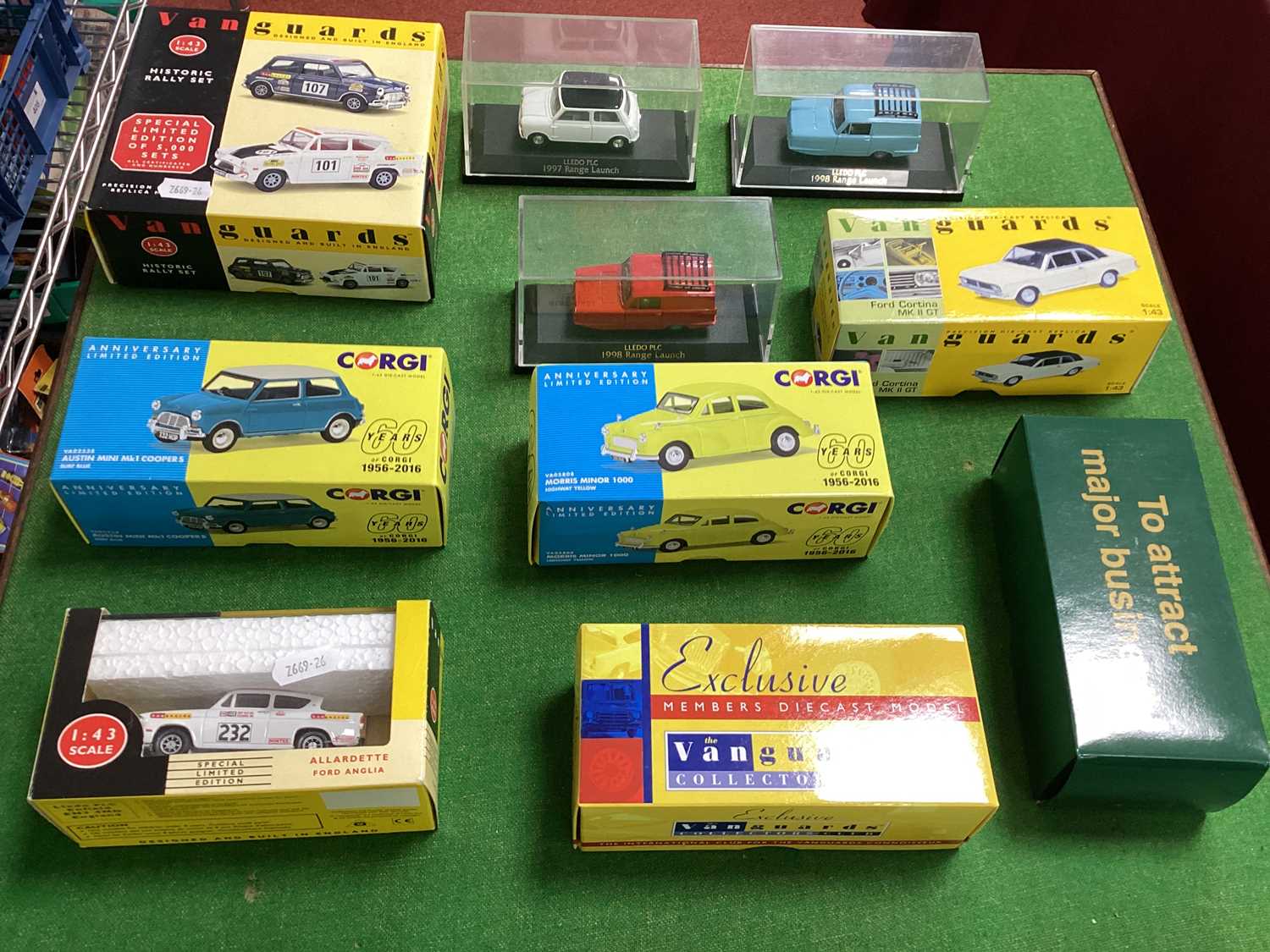 Eleven Diecast Model Vehicles by Corgi, Lledo and other to include Vanguards #H11002 Historic
