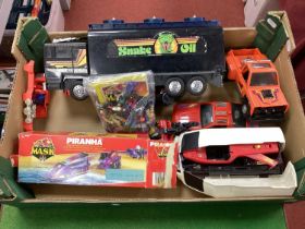 A Collection of Circa 1980's Kenner M.A.S.K. Action Figures and Vehicles to include Outlaw Snake Oil