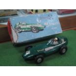 An Original Tri-ang 1:20 Scale Vanwall Racing Car, green, body appears unbroken, missing battery box