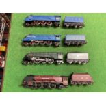 Four Hornby "OO" Gauge/4mm Unboxed 4-6-2 Tender Steam Locomotives, a Class 7P "Duchess of