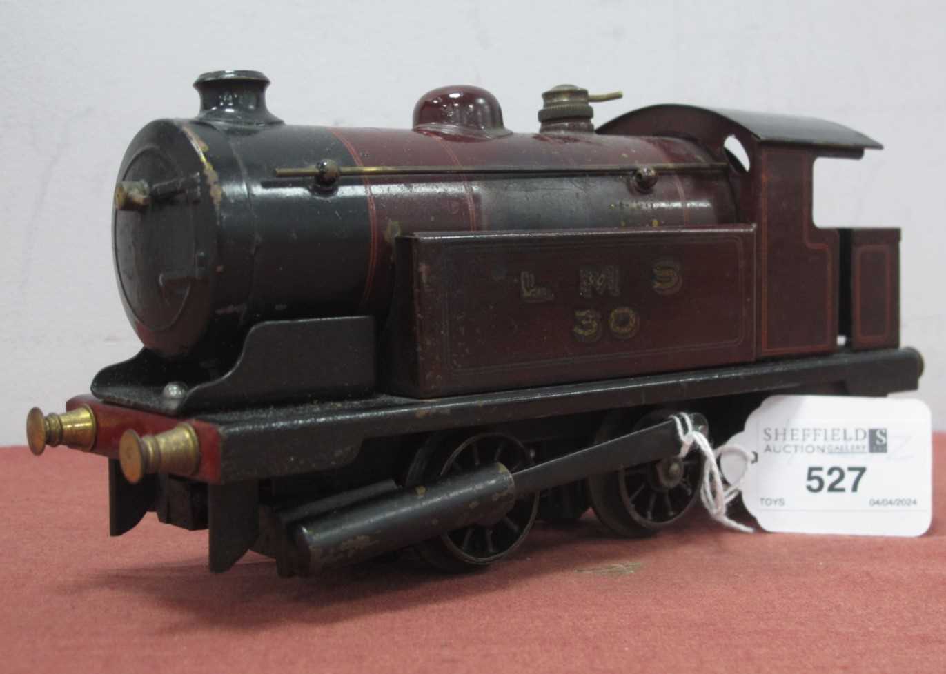 A Bowman Models 'O' Gauge Live Steam Model 0-4-0 Tank Locomotive, LMS maroon livery, R/No.30,