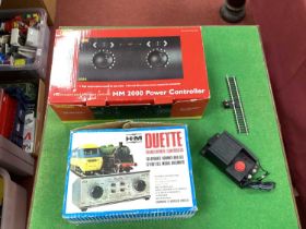 A Hornby Ref No. R8012 Boxed HM 2000 Power Controller, plus a Ref No. R985 Controller with