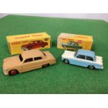 Two Original Dinky Toys. No. 189 Triumph Herald, blue/cream, overall good plus, chipping to raised