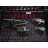 Four Mid XX Century Diecast Military Vehicles, by Dinky and others, all playworn.