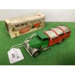 A Post War Minic Clockwork Tinplate Dustcast, overall very good, boxed, no end flaps to box.