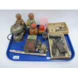 'Grainette' and Ridgeley Graining tools, weights, wooden dolls, Cow & Gate, and Davy of Sheffield