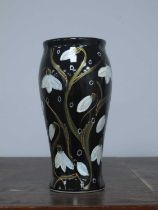 Anita Harris 'Snowdrop' Bella Vase, gold signed, 18cm high.