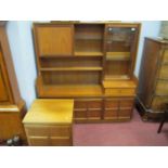 Nathan Teak Lounge Sideboard, circa 1970's with fall front and glazed cupboards, door to upper