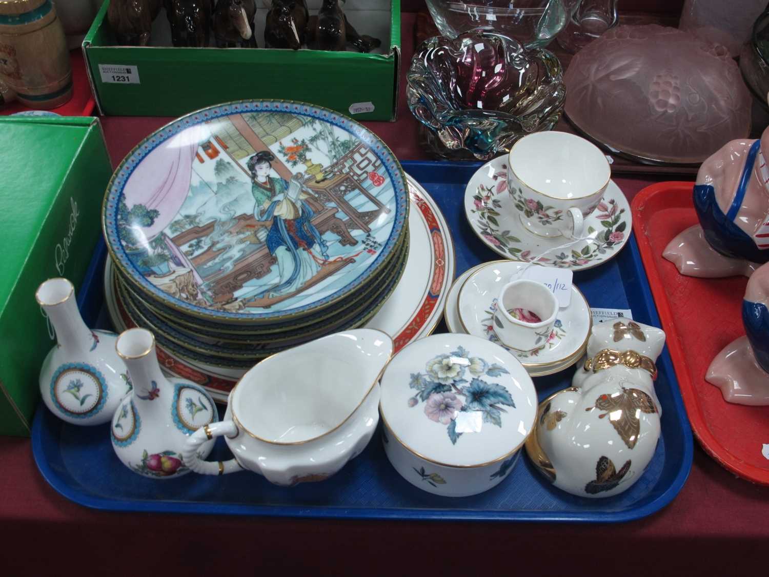 A Set of Six 1980's Imperial Jingdezhen Porcelain Collectors Plates, together with a Royal Worcester