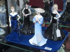 Coalport Ladies of Fashion Figurines - 'Margaret', 20cm high, 'Jeanette', 'Hilary' and 'Stunning