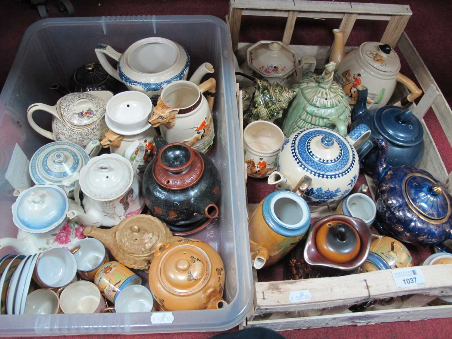 Teapots - Castle ceramics, Midwinter fashion shape, Ye Daintee Ladyee, Bourne Denby, Sadler, etc:-