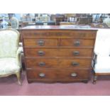 XIX Century Mahogany Chest of Drawers, frieze with two secret drawers, over two short, three long