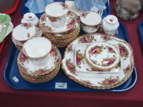 Royal Albert Old Country Roses Table China, of thirty pieces, all first quality.